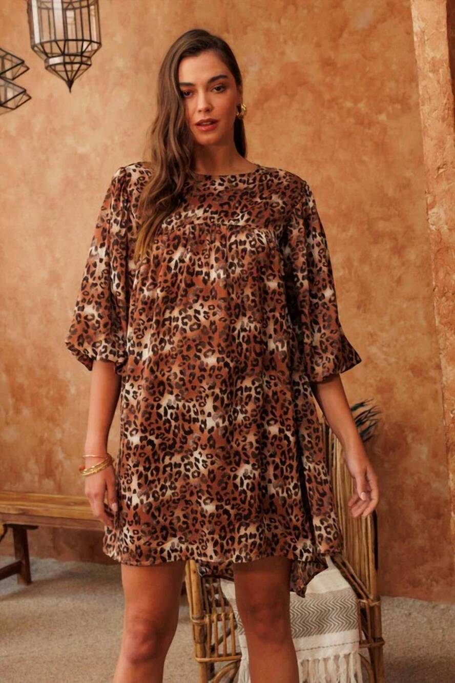 NEW ODDI wild and free mini dress in leopard